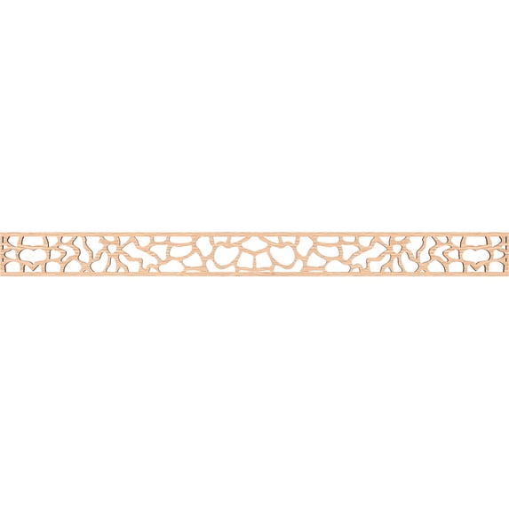 Ekena Millwork 46 3/8"W x 4"H x 1/4"T Rochester Fretwork Moulding, Red Oak