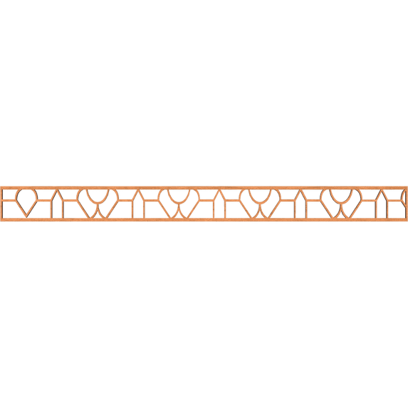 Ekena Millwork 46 3/8"W x 4"H x 1/4"T Whitechapel Fretwork Moulding, Cherry