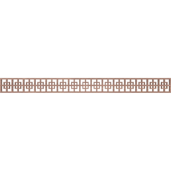 Ekena Millwork 46 3/8"W x 4"H x 3/8"T Cambridge Fretwork Moulding, Walnut