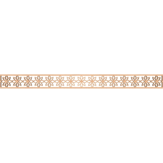 Ekena Millwork 46 3/8"W x 4"H x 3/8"T Daisy Fretwork Moulding, Hickory