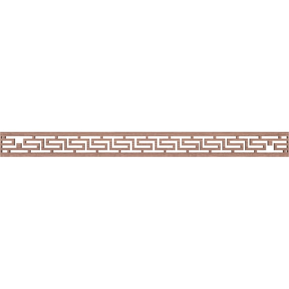 Ekena Millwork 46 3/8"W x 4"H x 3/8"T Tulum Fretwork Moulding, Walnut