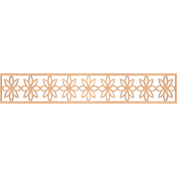Ekena Millwork 46 5/8"W x 8"H x 1/4"T Daisy Fretwork Moulding, Hickory