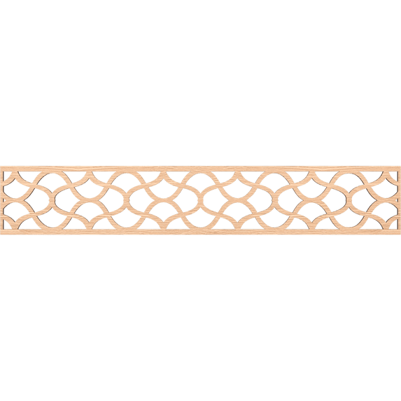 Ekena Millwork 46 5/8"W x 8"H x 1/4"T Resort Fretwork Moulding, Red Oak