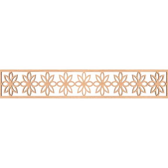 Ekena Millwork 46 5/8"W x 8"H x 3/8"T Daisy Fretwork Moulding, Hickory