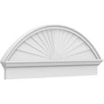 thumbnail image 1 of Ekena Millwork 46"W x 18-3/8"H x 2-3/4"P Segment Arch Sunburst Architectural Grade PVC Combination Pediment, 1 of 7