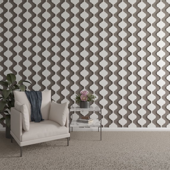 Ekena Millwork 47"H x 1/2"T Marrakesh PVC Adjustable Decorative Slat Wall Panel Kit, Unfinished (contains 11 Slats + 1 Straight Edge Starter Slat)