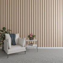 Ekena Millwork 47"H x 1/4"T Adjustable Wood Slat Wall Panel Kit with 4"W Slats, Alder (contains 11 Slats)