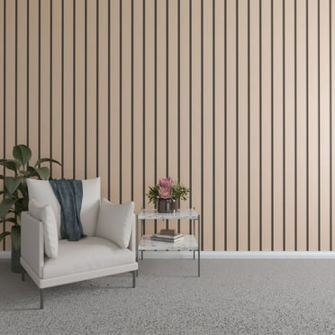 Ekena Millwork 47"H x 1/4"T Adjustable Wood Slat Wall Panel Kit with 4"W Slats, Alder (contains 11 Slats)