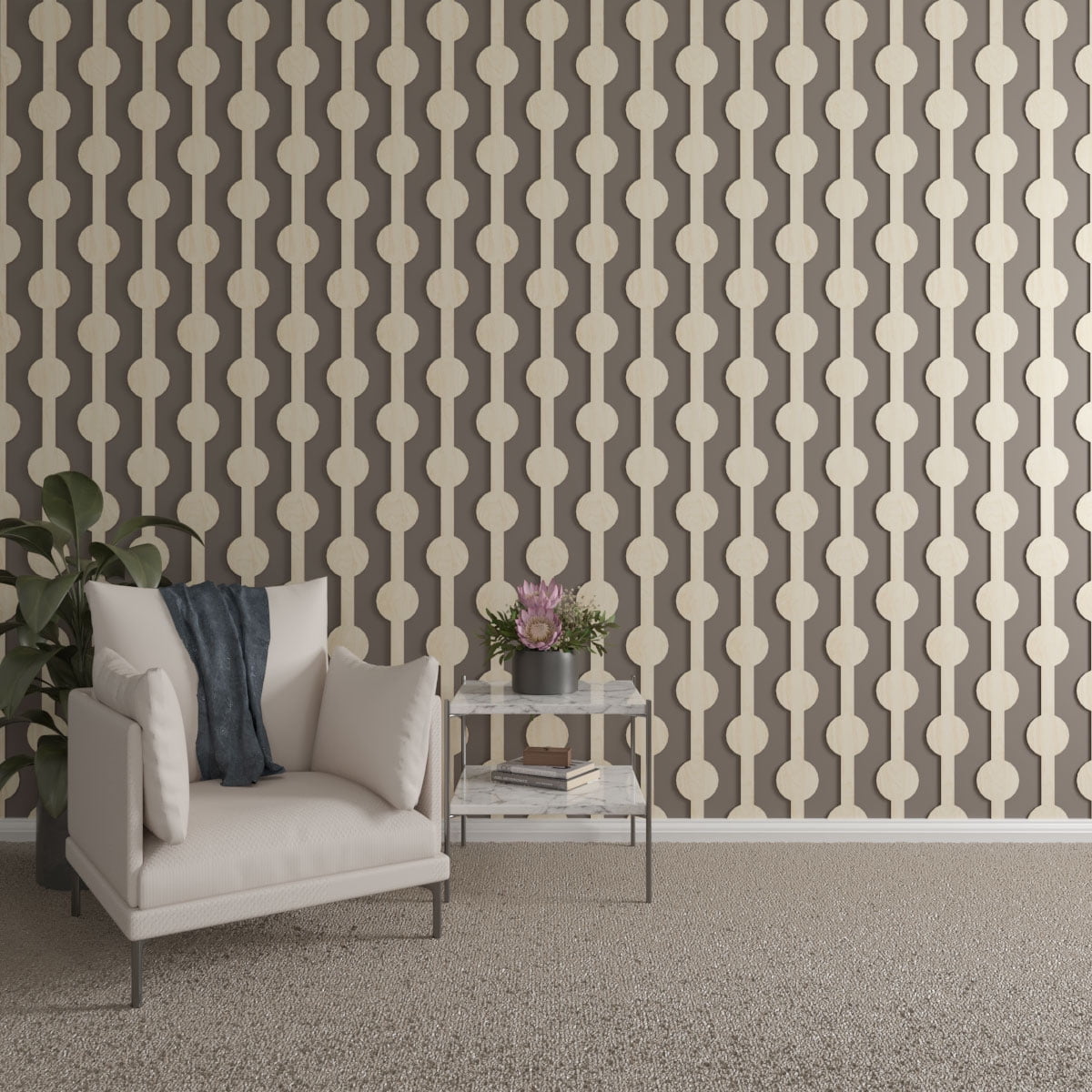 Bridgeport Birch Adjustable Decorative Wood Slat Wall Panel Kit