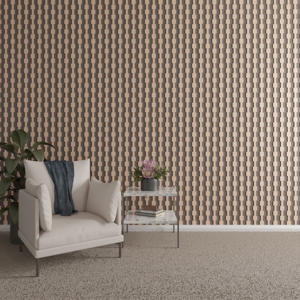 Midland 47" Alder Wood Decorative Slat Wall Panel Kit