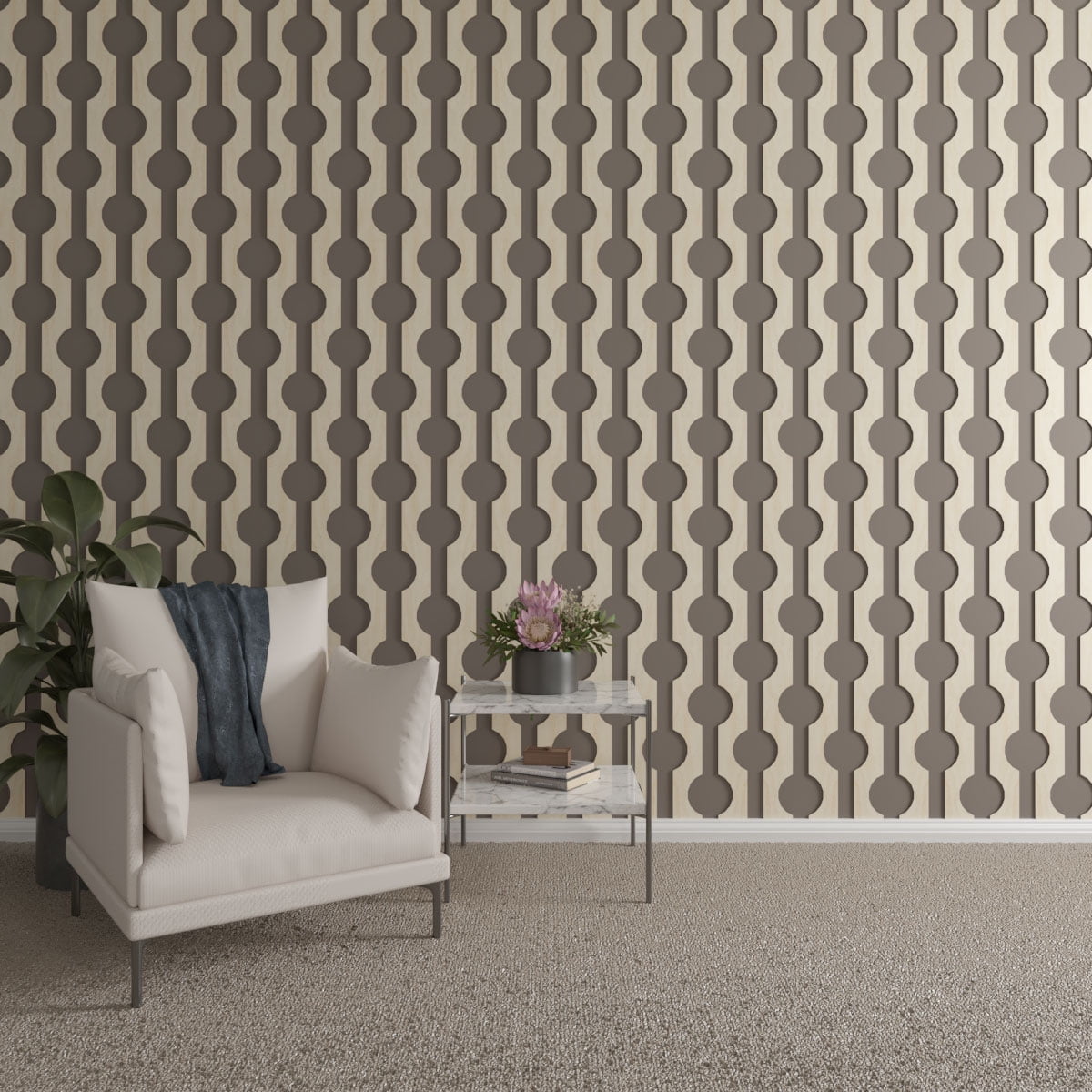 Pomeroy 47" Birch Adjustable Decorative Wood Slat Wall Panel Kit