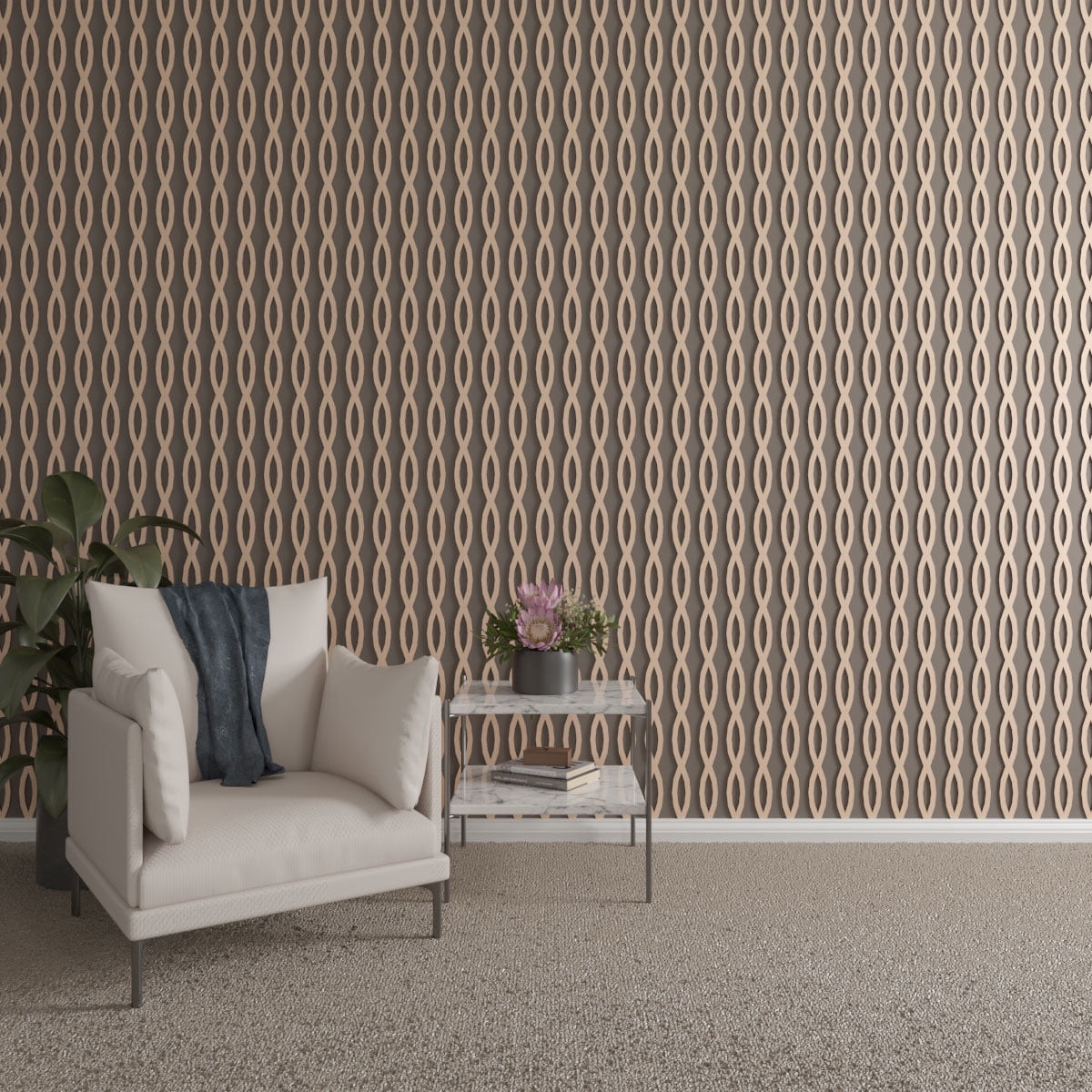 Rakaia 47" Alder Wood Decorative Slat Wall Panel Kit