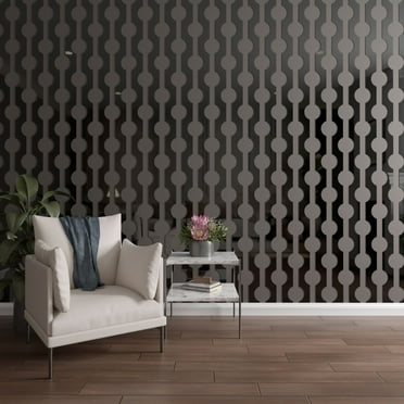 Ekena Millwork 47"H x 1/8"T Bridgeport Adjustable Acrylic Decorative Slat Wall Panel Kit, Black (contains 11 Slats + 1 Straight Edge Starter Slat)
