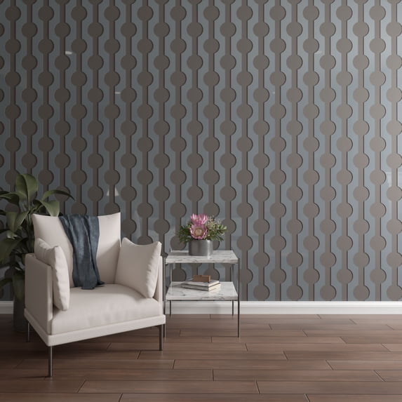 Ekena Millwork 47"H x 1/8"T Bridgeport Adjustable Acrylic Decorative Slat Wall Panel Kit, Dark Grey (contains 11 Slats + 1 Straight Edge Starter Slat)