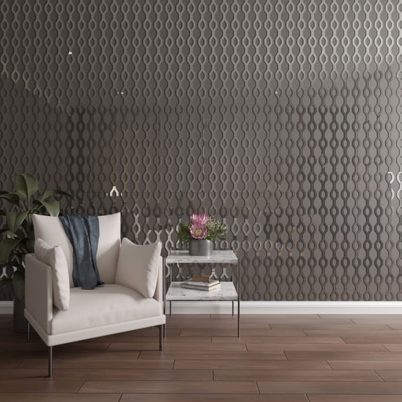 Ekena Millwork 47"H x 1/8"T Wabash Adjustable Acrylic Decorative Slat Wall Panel Kit, Silver Mirror (contains 23 Slats + 1 Straight Edge Starter Slat)