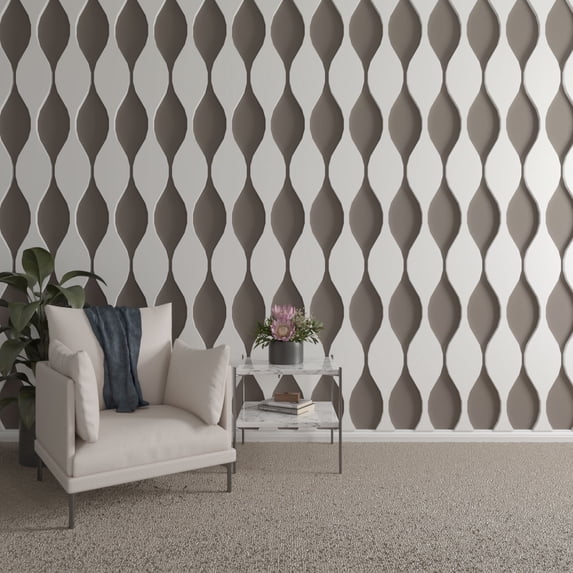 Ekena Millwork 47"H x 1"T Ozark PVC Adjustable Decorative Slat Wall Panel Kit, Unfinished (contains 8 Slats + 1 Straight Edge Starter Slat)