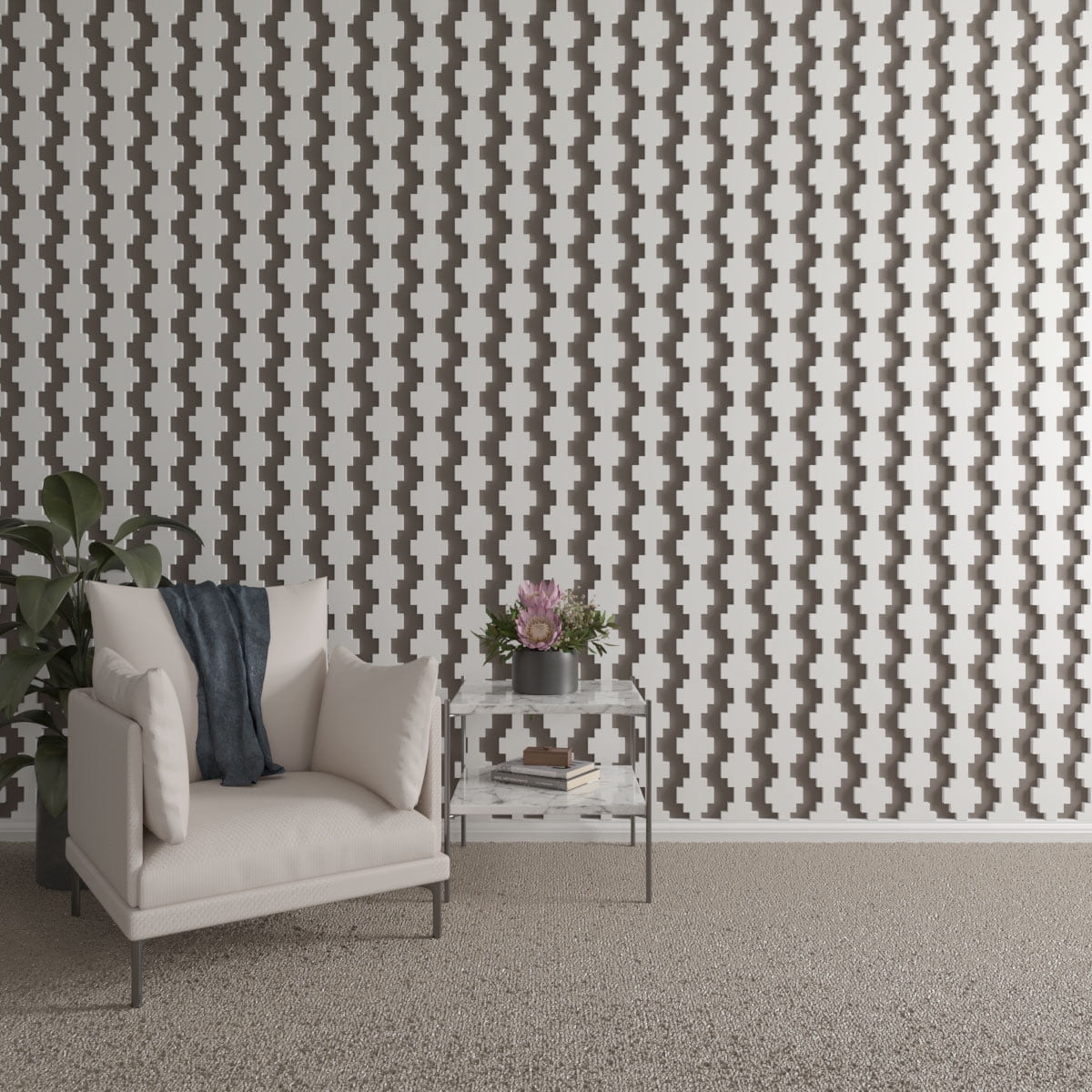 Ekena Millwork 47"H x 3/4"T Gypsum PVC Adjustable Decorative Slat Wall Panel Kit, Unfinished (contains 14 Slats + 1 Straight Edge Starter Slat)