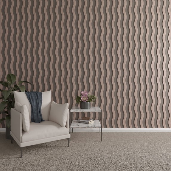 Ekena Millwork 47"H x 3/8"T Brazos Adjustable Wood Decorative Slat Wall Panel Kit, Walnut (contains 22 Slats)