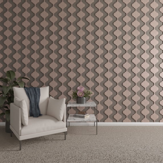 Ekena Millwork 47"H x 3/8"T Marrakesh Adjustable Wood Decorative Slat Wall Panel Kit, Walnut (contains 11 Slats + 1 Straight Edge Starter Slat)
