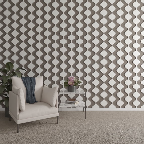 Ekena Millwork 47"H x 3/8"T Marrakesh PVC Adjustable Decorative Slat Wall Panel Kit, Unfinished (contains 11 Slats + 1 Straight Edge Starter Slat)