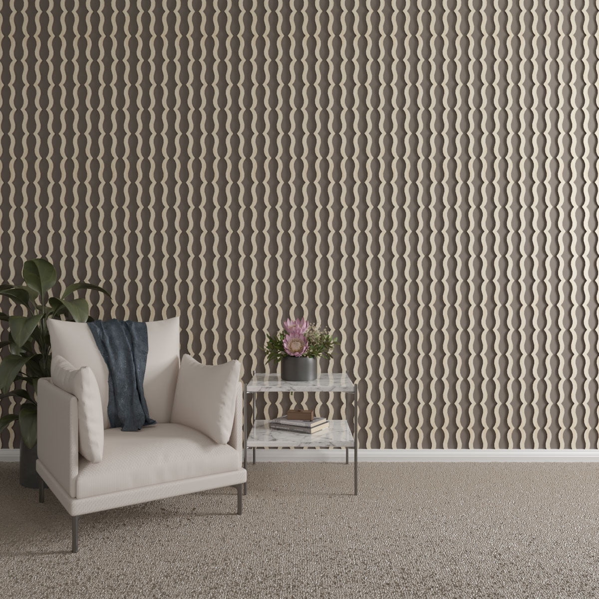 Birch Wood Decorative Slat Wall Panel Kit, 47" Height