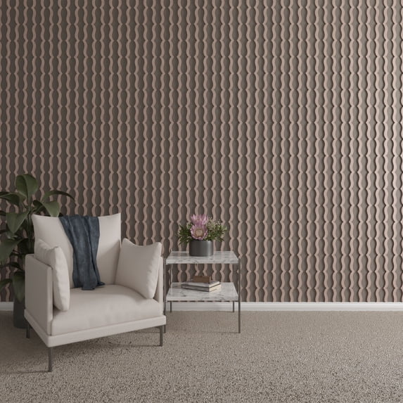 Ekena Millwork 47"H x 3/8"T May Adjustable Wood Decorative Slat Wall Panel Kit, Walnut (contains 43 Slats)