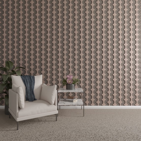 Ekena Millwork 47"H x 3/8"T Pandora Adjustable Wood Decorative Slat Wall Panel Kit, Walnut (contains 16 Slats + 1 Straight Edge Starter Slat)