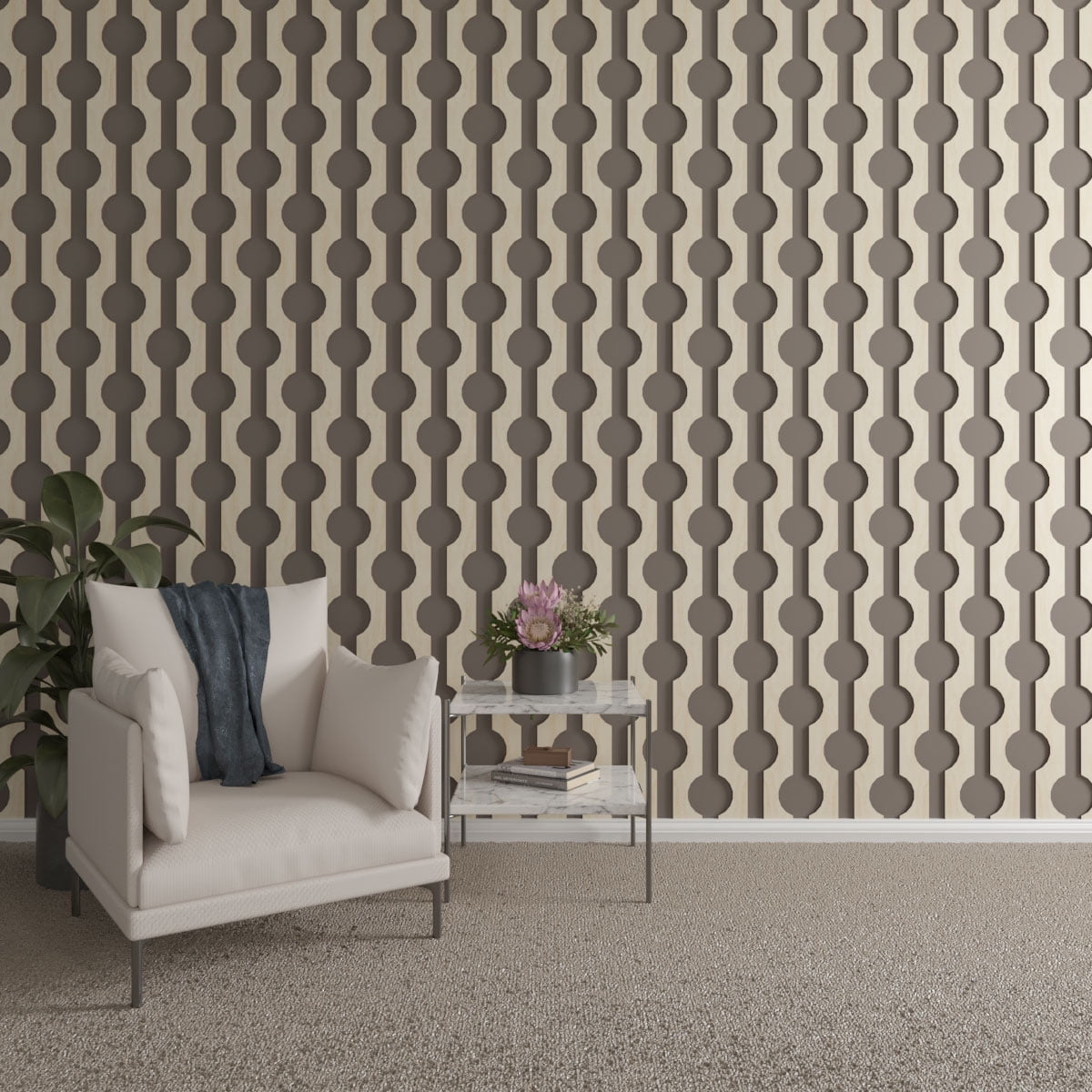 Pomeroy 47" Birch Wood Decorative Slat Wall Panel Kit