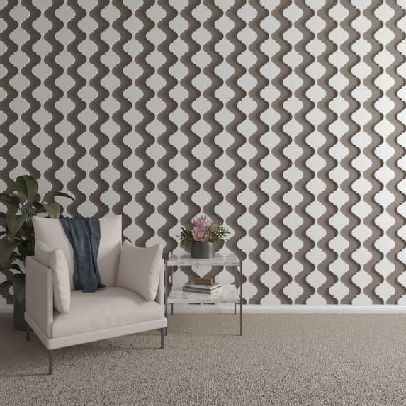 Ekena Millwork 47"H x 5/8"T Marrakesh PVC Adjustable Decorative Slat Wall Panel Kit, Unfinished (contains 11 Slats + 1 Straight Edge Starter Slat)