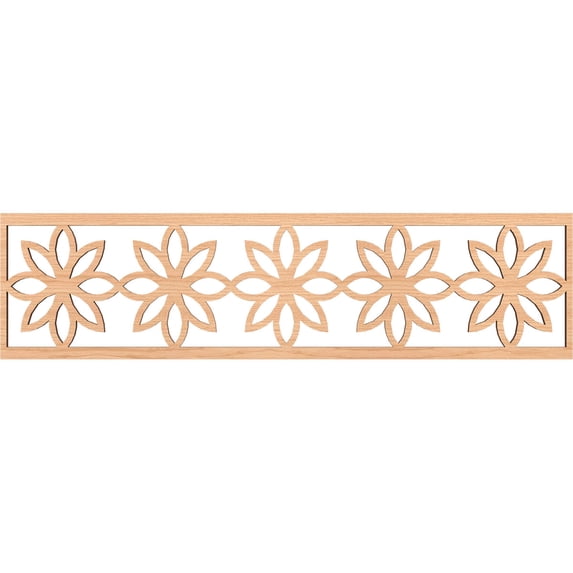 Ekena Millwork 47"W x 12"H x 3/8"T Daisy Fretwork Moulding, Hickory