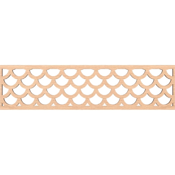 Ekena Millwork 47"W x 12"H x 3/8"T Hudson Fretwork Moulding, Red Oak