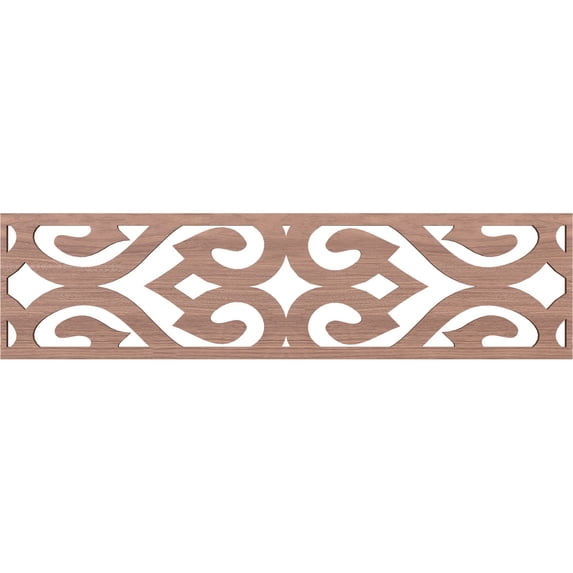 Ekena Millwork 47"W x 12"H x 3/8"T Keene Fretwork Moulding, Walnut