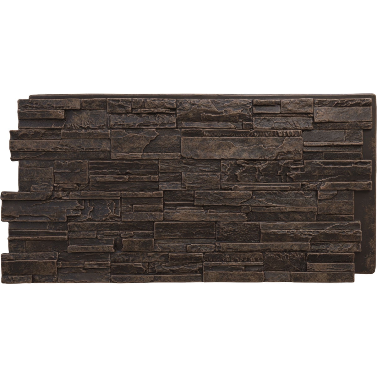 Ekena Millwork 48 5/8"W x 24 3/4"H x 1 1/4"D Cascade Stacked Stone, EverStone Faux Stone Siding Panel, Alder Creek