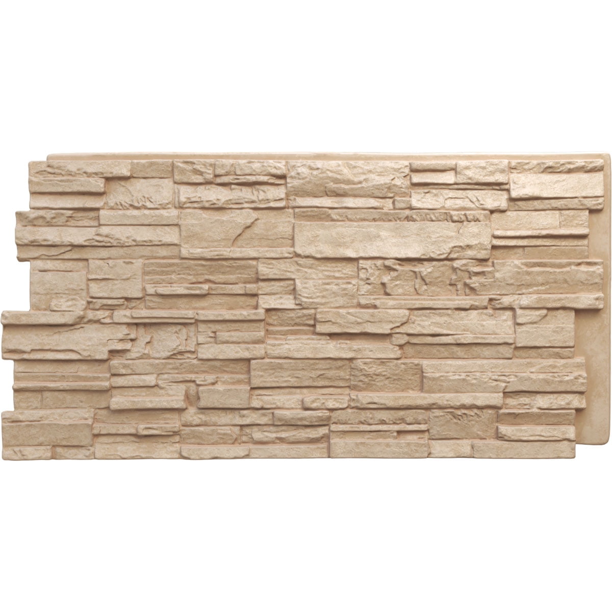 Ekena Millwork 48 5/8"W x 24 3/4"H x 1 1/4"D Cascade Stacked Stone, EverStone Faux Stone Siding Panel, Ocean Floor