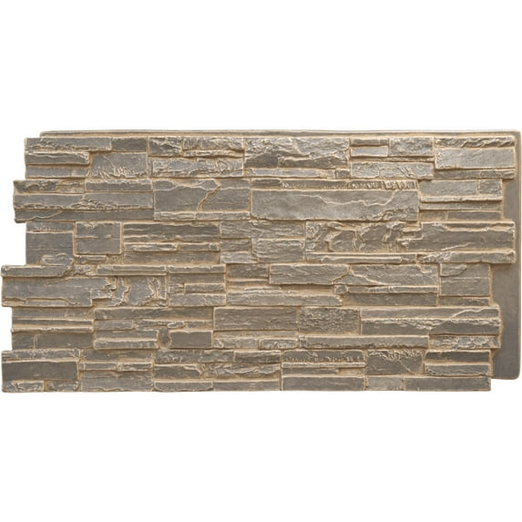 Ekena Millwork 48 5/8"W x 24 3/4"H x 1 1/4"D Cascade Stacked Stone, EverStone Faux Stone Siding Panel, Cannondale
