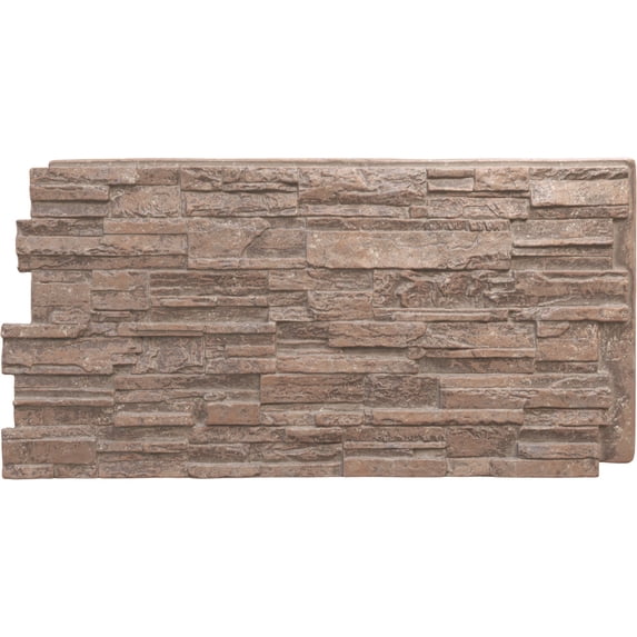 Ekena Millwork 48 5/8"W x 24 3/4"H x 1 1/4"D Cascade Stacked Stone, StoneWall Faux Stone Siding Panel, Mount Vernon