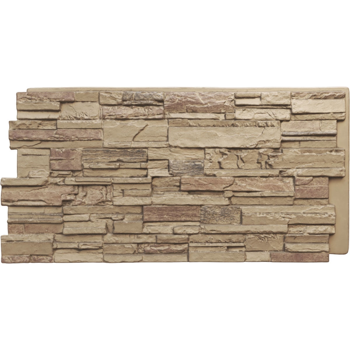 Ekena Millwork 48.625"W x 24.75"H x 1.25"D Cascade Stacked Stone, StoneWall Faux Stone Siding Panel, Colfax