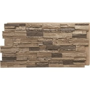 Ekena Millwork 48.625"W x 24.75"H x 1.25"D Cascade Stacked Stone, StoneWall Faux Stone Siding Panel, Smokey Ridge