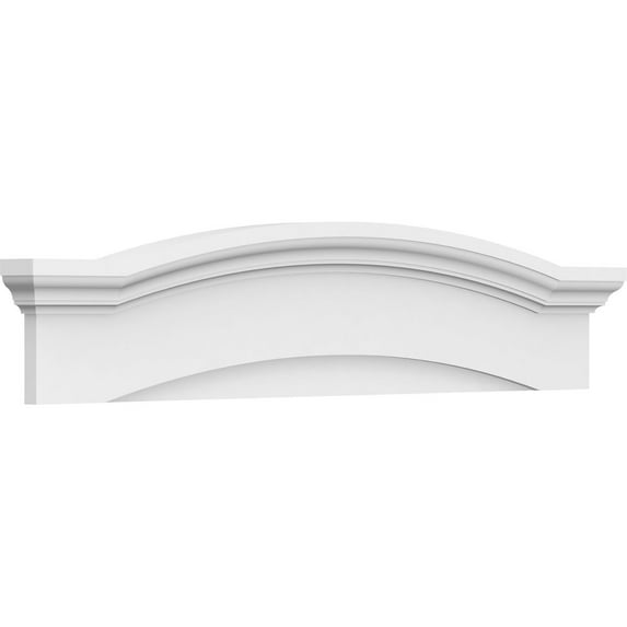 Ekena Millwork 48"W x 10-1/2"H x 2-3/4"P Eyebrow Architectural Grade PVC Pediment