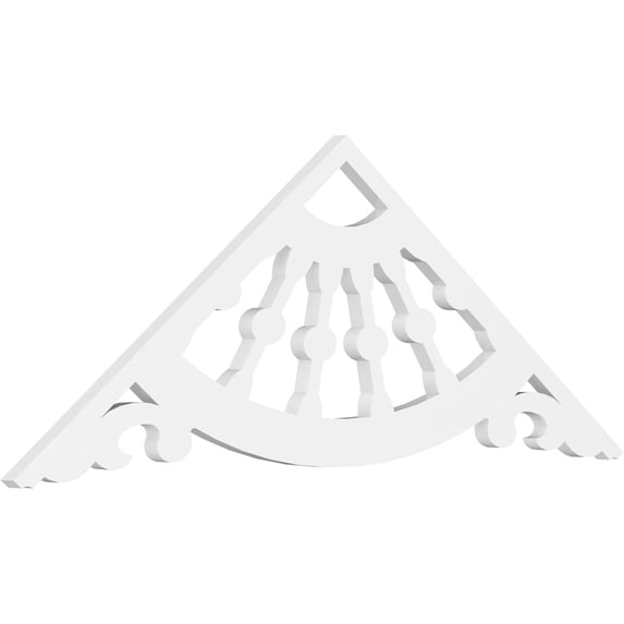Ekena Millwork 48"W x 18"H x 1"P (9/12) Pitch Wagon Wheel Architectural Grade PVC Gable Pediment