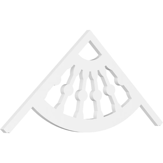 Ekena Millwork 48"W x 20"H x 1"P (10/12) Pitch Classic Wagon Wheel Architectural Grade PVC Gable Pediment
