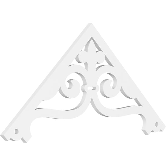 Ekena Millwork 48"W x 22"H x 1"P (11/12) Pitch Finley Architectural Grade PVC Gable Pediment