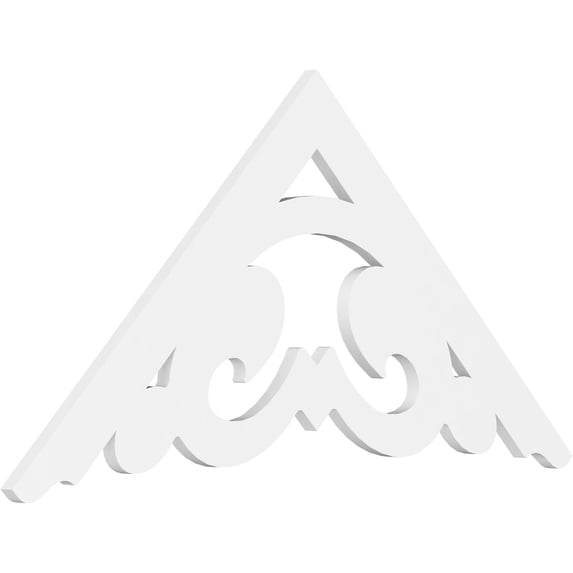 Ekena Millwork 48"W x 24"H x 1"P (12/12) Pitch Preston Architectural Grade PVC Gable Pediment