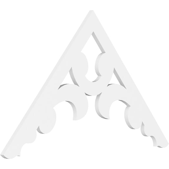 Ekena Millwork 48"W x 28"H x 1"P (14/12) Pitch Vienna Architectural Grade PVC Gable Pediment