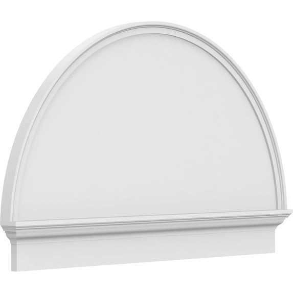 Ekena Millwork 48"W x 30-3/4"H x 2-3/4"P Half Round Smooth Architectural Grade PVC Combination Pediment