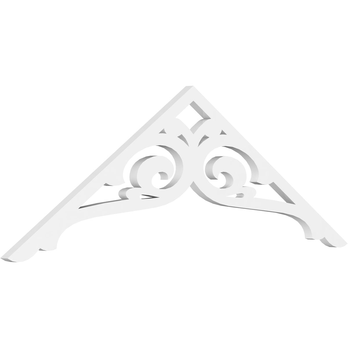 Ekena Millwork 48"W x 8"H x 1"P (4/12) Pitch Bordeaux Architectural Grade PVC Gable Pediment