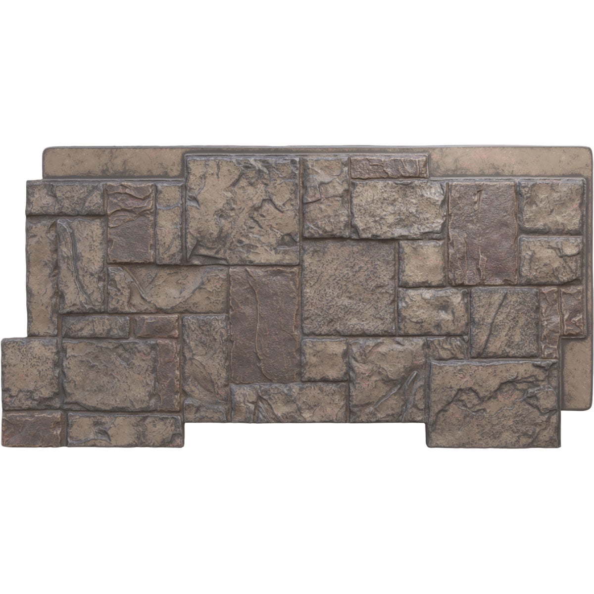 Ekena Millwork 49"W x 24 1/2"H x 1 1/4"D Castle Rock Stacked Stone, EverStone Faux Stone Siding Panel, Cascade River