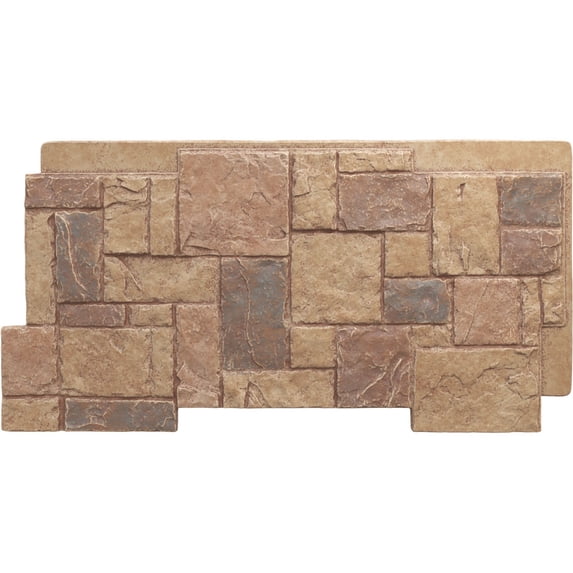 Ekena Millwork 49"W x 24 1/2"H x 1 1/4"D Castle Rock Stacked Stone, EverStone Faux Stone Siding Panel, Fall Bank