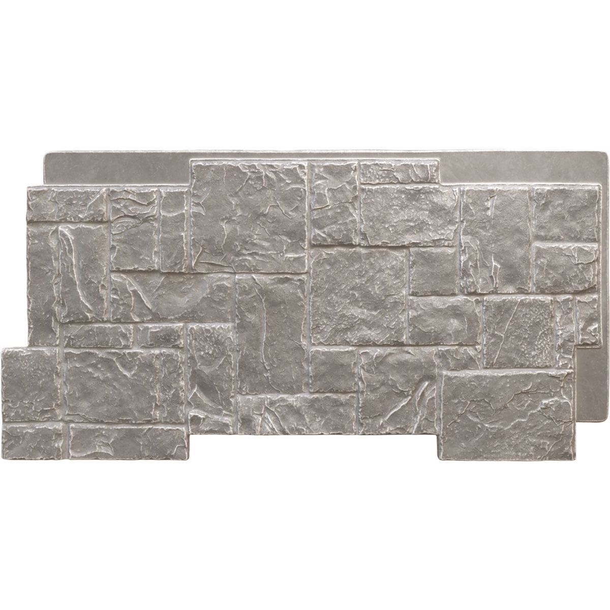 Ekena Millwork 49"W x 24 1/2"H x 1 1/4"D Castle Rock Stacked Stone, EverStone Faux Stone Siding Panel, Grey Granite