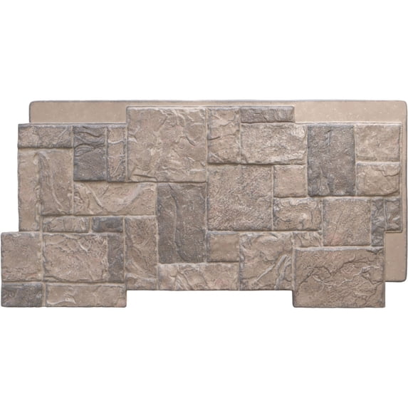 Ekena Millwork 49"W x 24 1/2"H x 1 1/4"D Castle Rock Stacked Stone, EverStone Faux Stone Siding Panel, Polermo